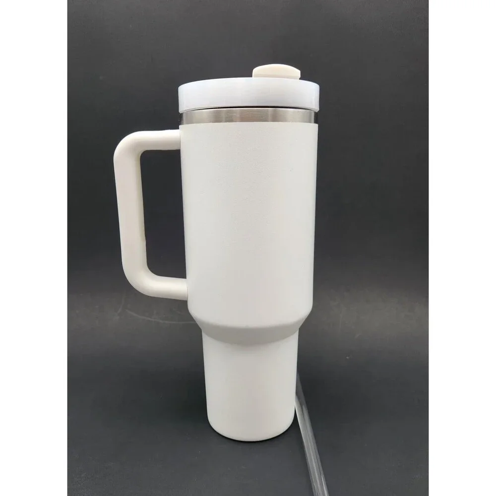 Stanley Quencher 40 oz Tumbler White/Gray NWOT New Straw. READ - Picture 4 of 10